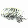 Металлические расщепленные ключ цепи кольца частей аксессуары серебряный цвет брелок 5см x 2,4 см DIY брелок делают выводы оптом