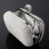 Top quality NEW Rhinestones women clutch bags diamonds finger ring evening bags crystal wedding bridal handbags purse bags holder