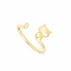 Anelli di moda all'ingrosso Regolabile 3D Cat Ring Argento oro rosa gioielli in ottone placcato oro per le donne ragazza può mescolare il colore EFR071 prezzo di fabbrica