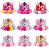 Bébé filles fleur couronne bandeaux fête d'anniversaire diadème bandeaux enfants princesse cheveux accessoires Glitter Sparkle mignon bandeau pour 4731328