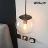 Willlustr Moderne Mode Kristallkugel YC Klarglas Hängeleuchte Moderne Glas Pendelleuchte Vintage Glühbirne Esszimmer Wohnzimmer Bar Licht