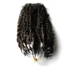 7a extensões brasileiras de micro laço 100g Aplicar Cabelo Natural Micro Link Extensões de Cabelo Humano 100s kinky curly extensões de cabelo de micro laço