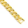 Hip Hop heren Iced Out Armbanden Gesimuleerde Half Diamond Bangles Gold Filled Miami Cubaanse Link Chain voor Heren Mode-sieraden