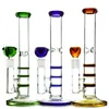 10 Inch Triple Comb Perc Oil Dab Rig 14 Female Jiont Heady Glass Bongs Colorful Water Pipes With Bowl Banger Hookahs WP525