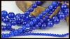 Perles de pierre de jade bleu imitation lapis lazuli chalcédoine bleu perles en vrac pour les bijoux faisant des bracelets de bricolage 4681016218116