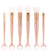 6PCS Mermaid Pro Makeup Brushes Set Foundation Blending Powder Eyeshadow Contour Concealer Blush Cosmetic Beauty Make Up Kits Tool5169185