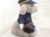 Whimsy Funny Pet Cat Dog Dress Uniform Garnitur Odzież + Kapelusz Policji Płótno Zestaw do psa Kot
