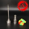 Bong Tool Set 10/14/18mm Masculino e Feminino Gr2 Domeless Titanium Prego Carab Cap Dabber Slicone Frasco De Vidro Bong Tubos De Água