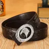 New Arrival Mens Genuine Leather Belt Fashion Leather Belt Men Luxury Designs Cowhide Straps Crocodile Pattern Belt