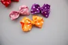 50 pz / lotto 3 2 fiocchi per capelli in nastro grosgrain a pois CON fermagli per capelli neonate039 Accessori per capelli Boutique HairBows235G1817681