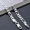 Topkwaliteit 4mm 925 Sterling Zilveren Ketting Curb Chain Figaro Ketting Kettingen Twee Stijl Link Italië 16-24 Inch