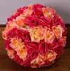 25 cm 10 polegadas criptografia artificial rosa flor de seda beijando bolas pendurado bola enfeites de Natal decorações de festa de casamento suprimentos