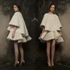 Mode twee stuk feestjurk boothals 3/4 mouw applique sexy korte prom dress op maat gemaakte Krikor-Jabotian 2017 collectie avondjurken