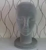 Freeshipping Groothandel Vrouw Flocking Foam Bald Mannelijke Mannequin Hoofd Pruiken Hoeden Glazen Hoofdtelefoon Display Model Stand Gray 1PC B613