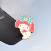 Alfinetes de esmalte My Melody colarinho chapéu broche de lapela para mulheres e meninas coelhinha cachorrinho joias fofas