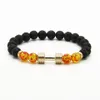 Men's Bracelets Wholesale New designs Metal New Barbell 8mm Amber Beads Lava Rock Stone Fitness Fashion Dumbbell Bracelets