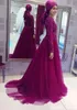 Wieczorne islamskie winogrona arabskie długie rękawy z aplikacjami A-line vestidos de noiva sukienki na bal