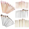 12-teiliges Make-up-Pinsel-Set, Beauty-Komplettset, Nylon, Foundation, Lidschatten, Puder, Lippe, Silber, Roségold, Kosmetik-Make-up-Pinsel-Set, Werkzeuge