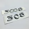 3D Chrome Silver Sticker для Peugeot 2008 3008 308 408 буквы значки эмблема логотип автомобиль задних багажника Decal3726755