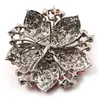 Zilver Plared Clear Rhinestone Crystal Victorian Look Vintage Broche Pin