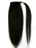 kinky straight human Hair Ponytail Extension 120g wrap around coarse yaki straight Pony tail hairpiece for black women free ship