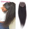Glamorös 100% Virgin Human Hair Piece Brazilian Body Wave Straight Deep Wave Curly Kinky Curly Hair Stänger Gratis Parting 4x4 Lace Closure