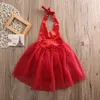 Groothandel - backless mooie baby meisjes riem pailletten tule boog tutu jurk formele feestjurken kleding 0-2Y