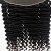 Zrzucanie Remy Brazylijskie dziewicze ludzkie włosy koronkowe zamykanie czołowe mieszane długości 5pcllot Nautral Black 130 Deep Faly Swiss Lace7316394