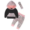Newborn Infant Clothes Autumn Winter Baby Clothing Sets Floral Hooded Tops+ Pants+ Headband 3PCS Girls Outfits Baby Girls Clothes Wholesale