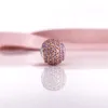 Silver LOVE ESSENCE COLLECTION Charm In Rose Gold With Silver Core And Opalescent Pink Crystal Fit For European Jewelry Bracelets 796064N