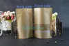 23x33cm 100pcs / parti x Brown Stand Up Kraft Paper Ziplock Väskor med matt Clear Window-Reopabilable Pack Bean Kaffepapper Zipper Sack