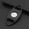 Pocket Plastic Stainless Steel Double Blades Cigar Cutter Knife Scissors Tobacco Black Free DHL In Stock WX-C22