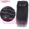 Malaysian Kinky dritto per capelli umani Clip nelle estensioni dei capelli Nero naturale Weaves di bellezza non trasformata 10 PCSlot 100glot39459581381342