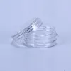 Frascos vacíos de plástico transparente de 2ML, tapa transparente, tamaño de 2 gramos para crema cosmética, sombra de ojos, polvo para uñas, joyería E-líquido