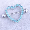 Heart Shaped Nipple Shield Rings Covers Medical Stainless Steel Barbells Crystal Rhinestone Piercing Body Jewelry Mix