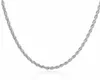 Partihandel Pris 16-24 tum 3 mm Twisted Chains halsband 925 Sterling Sivler Smycken Fina Silver Halsband för hängen G205