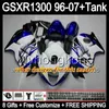 Gloss Blue 8Gift per Suzuki Hayabusa GSXR1300 96 97 98 99 00 01 13MY213 GSXR 1300 GSX-R1300 GSX R1300 02 03 04 05 06 07 Gloss Blue Fairing