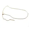 Stylish Lady Women Golden Circle Thin Stick Necklace Pendant Chain Nice Gift #R671