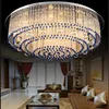 Ljuskronor Sapphire LED Crystal Lamp Round Glass Barswarovski Crystals Takbelysning E14 110V 220V vardagsrum sovrumsstudielampa