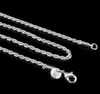 Bijoux de mode 925 argent 3mm Twist CORDE CHAÎNE Collier 16 pouces/18 pouces/20 pouces/22 pouces/24 pouces/26 pouces/28 pouces/30 pouces