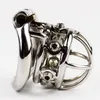 New Unique Design Male Chastity Devices with Removable Sharp Screw Stainless Steel Penis Stimulate Chastity Cage Cock Ring