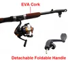 2.1m Teleskop włókna szklanego Teleskop Baitcasting wędkarstwo i kołowrotek Fly Fishing Casting Spinning Fishing Rod Combo