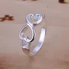 New Arrive 925 silversmycken 50 style 50st lot Charming Women girls fingerringar Multi Styles Ringar Mix size mix order Hot Rea