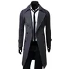 도매- 이중 가슴 X-Long 재킷 모직 모직 windbreaker palto Jaqueta Masculina 남자 겨울 코트 Hombre Mens Jackets and Coats