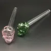 New design Glass Handle Pipes Skull Glass Bowl Oil Burner blue/green/clear/pink clolors Glass Oil Burner smoking accessories