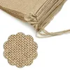 15PCS Burlap Флаг Баннер, Сельский льняной Бантинг, Природные гессенские Гирлянды для свадьбы украшения партии