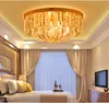 Candelabros de cristal modernos LED Lámparas de techo Lámparas colgantes de cristal dorado Accesorio Iluminación de araña interior para el hogar AC 110V 220V D50cm H26cm