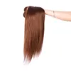 Tejido de cabello humano recto brasileño Extensiones de cabello Remy sin procesar Marrón claro 4 # color 100 g / pc Se puede teñir Sin derramamiento Sin enredos