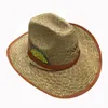 2017 Summer Unisex Western Handmade Cowboy Straw Sun Hat Men Beach Wide Color Brim Cowgirl Cap 10pcs/lot9917398