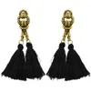 idealway 6 Colors Bohemian Fashion Gold Plated Thread Tassel Chain Dangle Long Earrings For Women Jewelry